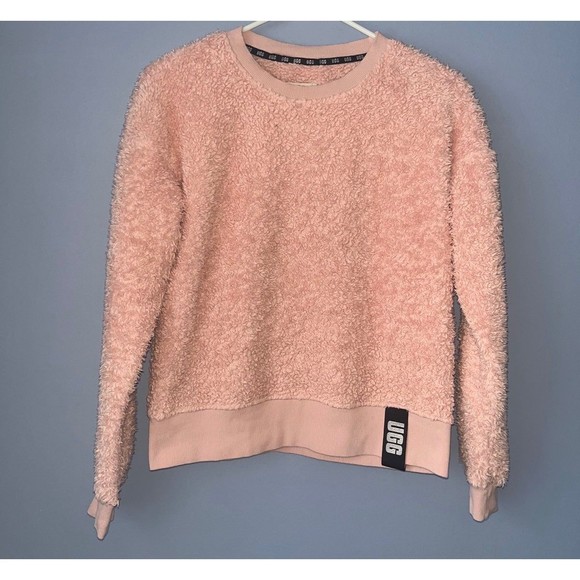 UGG Sherpa Fuzzy Sweatshirt in Pink - Picture 1 of 2